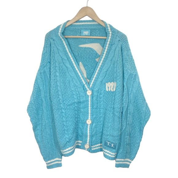 Taylor Swift 1989 Cardigan Sweater Blue New - Picture 1 of 7